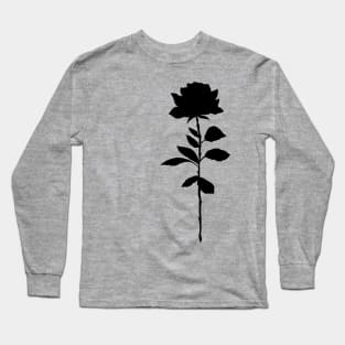 Simple Rose Silhouette Long Sleeve T-Shirt